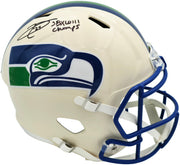 Earl Thomas III Autographed Seattle Seahawks Cream Retro Full Size Replica Speed Helmet "SB XLVIII Champs" Beckett BAS Witness Stock #262439