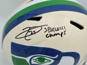 Earl Thomas III Autographed Seattle Seahawks Cream Retro Full Size Replica Speed Helmet "SB XLVIII Champs" Beckett BAS Witness Stock #262439