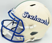 Earl Thomas III Autographed Seattle Seahawks Cream Retro Full Size Replica Speed Helmet "SB XLVIII Champs" Beckett BAS Witness Stock #262439