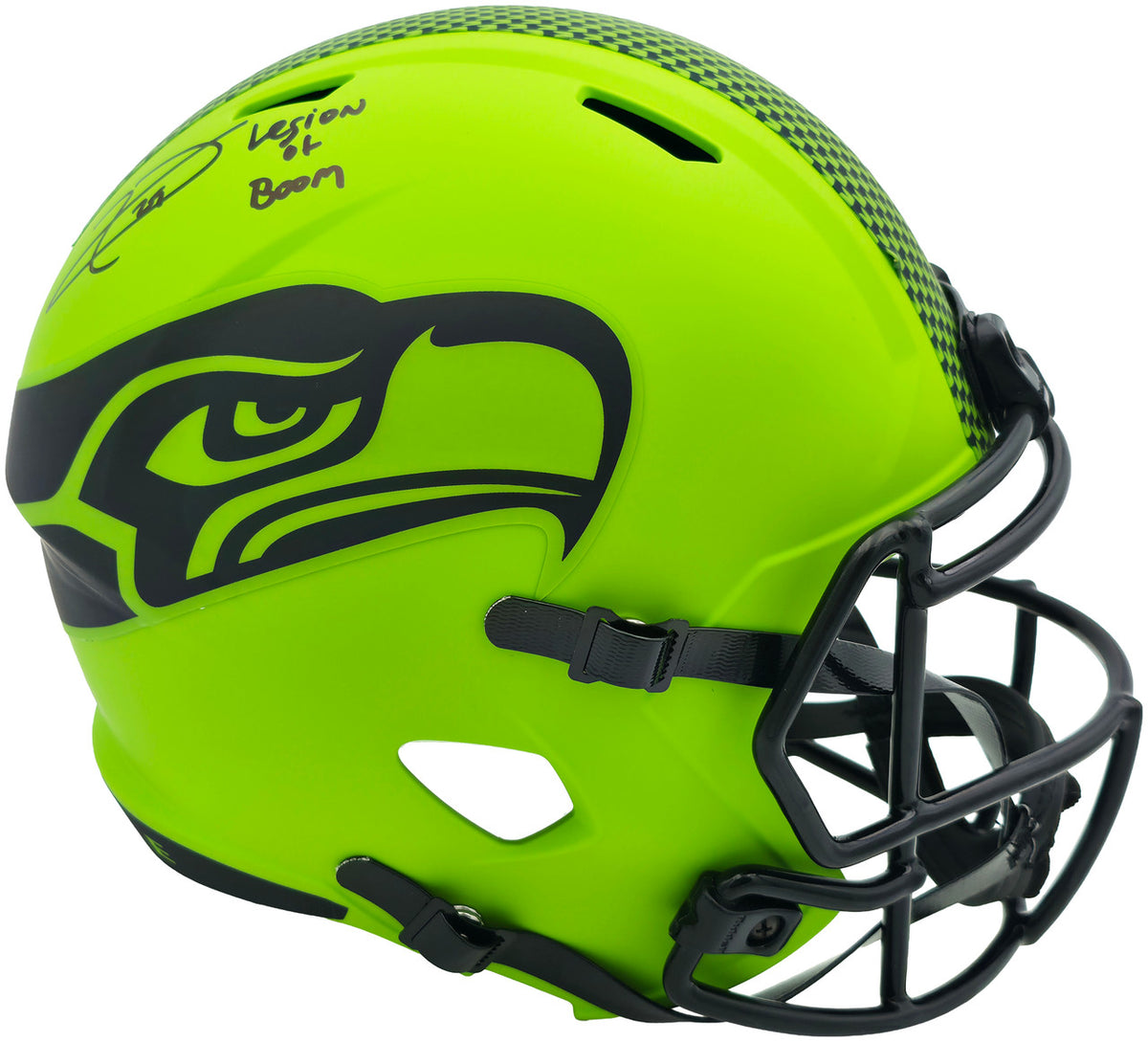 Earl Thomas III Autographed Seattle Seahawks Rave Green Full Size Replica Speed Helmet "Legion of Boom" Beckett BAS Witness Stock #262440