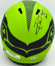 Earl Thomas III Autographed Seattle Seahawks Rave Green Full Size Replica Speed Helmet "Legion of Boom" Beckett BAS Witness Stock #262440