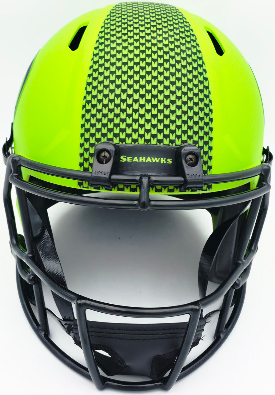 Earl Thomas III Autographed Seattle Seahawks Rave Green Full Size Replica Speed Helmet "SB XLVIII Champs" Beckett BAS Witness Stock #262441