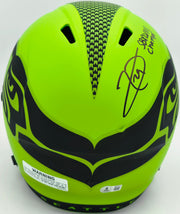 Earl Thomas III Autographed Seattle Seahawks Rave Green Full Size Replica Speed Helmet "SB XLVIII Champs" Beckett BAS Witness Stock #262441