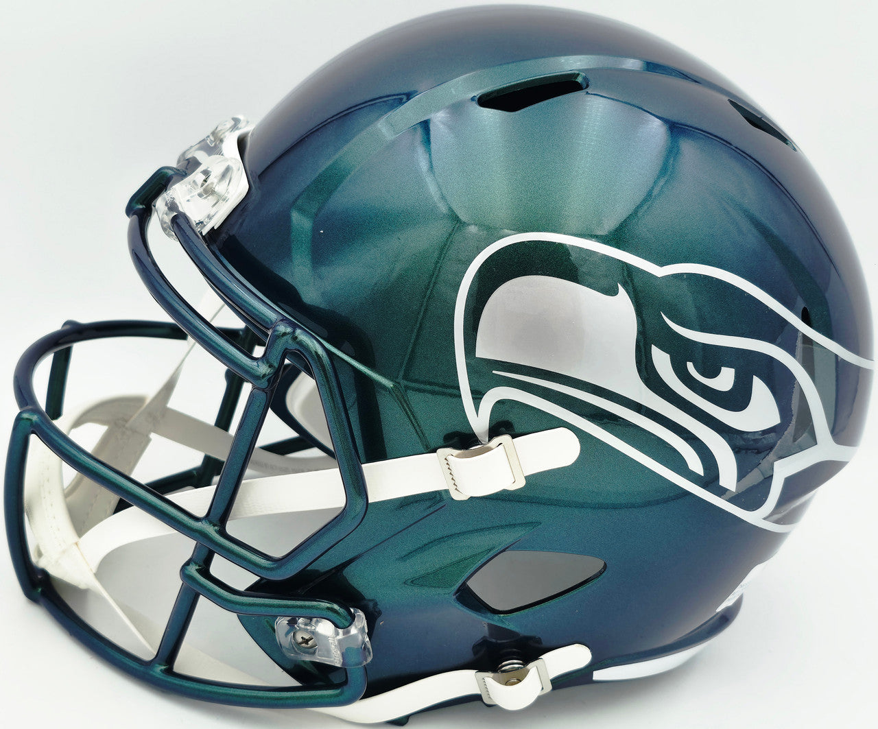 Earl Thomas III Autographed Seattle Seahawks Rivalries Full Size Replica Speed Helmet "SB XLVIII Champs" Beckett BAS Witness Stock #262443