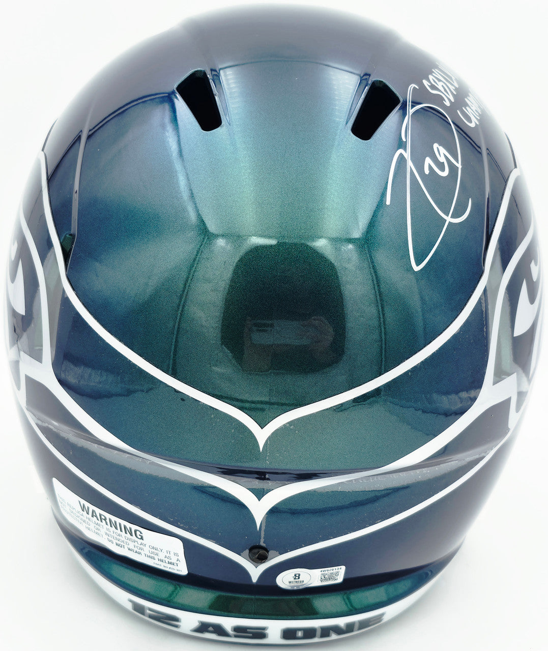 Earl Thomas III Autographed Seattle Seahawks Rivalries Full Size Replica Speed Helmet "SB XLVIII Champs" Beckett BAS Witness Stock #262443