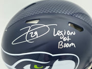 Earl Thomas III Autographed Seattle Seahawks Blue Full Size Authentic Speed Helmet "Legion of Boom" Beckett BAS Witness Stock #262444