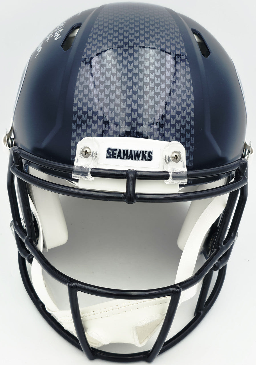 Earl Thomas III Autographed Seattle Seahawks Blue Full Size Authentic Speed Helmet "Legion of Boom" Beckett BAS Witness Stock #262444
