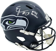 Ernest Jones IV Autographed Seattle Seahawks Blue Full Size Speed Replica Helmet "The Darkside" MCS Holo Stock #262470