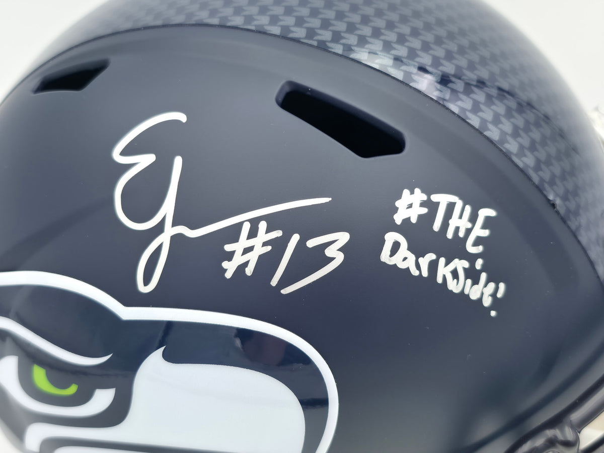 Ernest Jones IV Autographed Seattle Seahawks Blue Full Size Speed Replica Helmet "The Darkside" MCS Holo Stock #262470