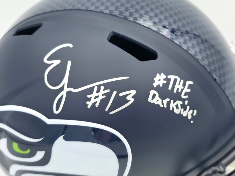 Ernest Jones IV Autographed Seattle Seahawks Blue Full Size Speed Replica Helmet "The Darkside" MCS Holo Stock #262470