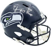Ernest Jones IV Autographed Seattle Seahawks Blue Full Size Super Bowl LX Champions Logo Speed Replica Helmet "SB LX Champs" MCS Holo Stock #262471