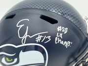 Ernest Jones IV Autographed Seattle Seahawks Blue Full Size Super Bowl LX Champions Logo Speed Replica Helmet "SB LX Champs" MCS Holo Stock #262471