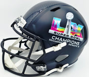 Ernest Jones IV Autographed Seattle Seahawks Blue Full Size Super Bowl LX Champions Logo Speed Replica Helmet "SB LX Champs" MCS Holo Stock #262471