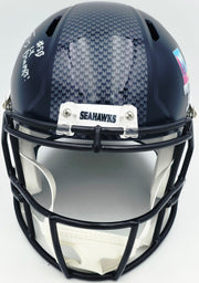 Ernest Jones IV Autographed Seattle Seahawks Blue Full Size Super Bowl LX Champions Logo Speed Replica Helmet "SB LX Champs" MCS Holo Stock #262471