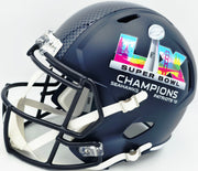 AJ Barner Autographed Seattle Seahawks Blue Full Size Super Bowl LX Champions Logo Speed Replica Helmet "SB LX Champs" Beckett BAS Witness Stock #262479