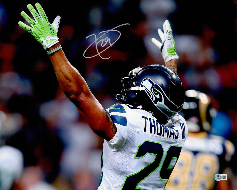 Earl Thomas III Autographed 16x20 Photo Seattle Seahawks Beckett BAS Witness Stock #262458