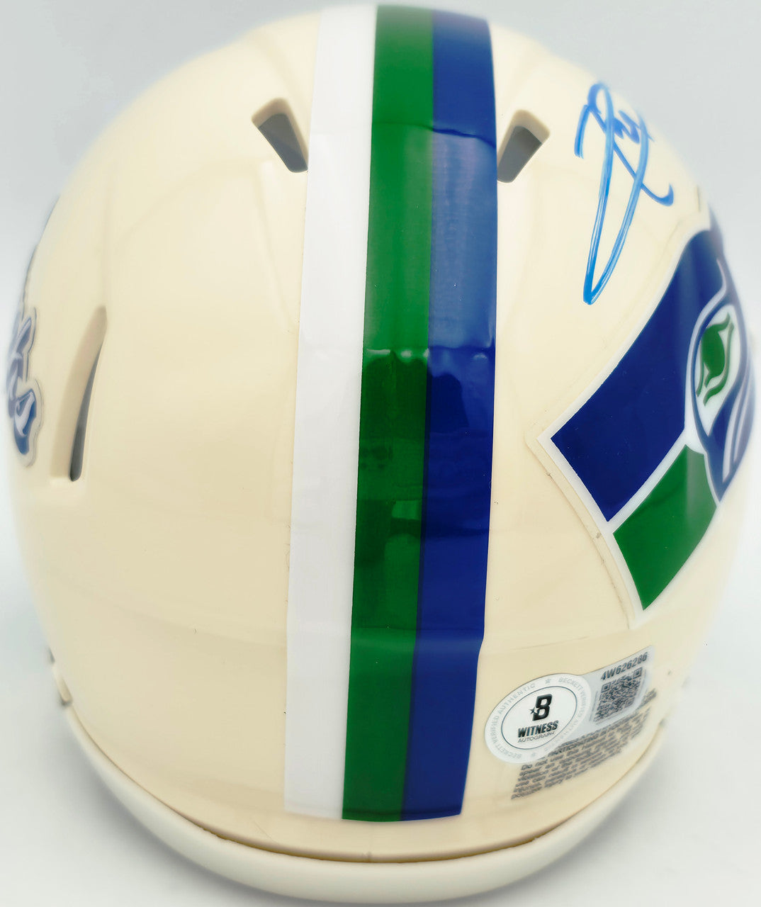 Earl Thomas III Autographed Seattle Seahawks Cream Retro Speed Mini Helmet Beckett BAS Witness Stock #262452