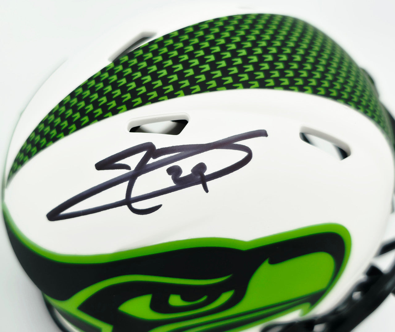 Earl Thomas III Autographed Seattle Seahawks White Lunar Eclipse Speed Mini Helmet Beckett BAS Witness Stock #262453