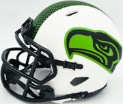 Earl Thomas III Autographed Seattle Seahawks White Lunar Eclipse Speed Mini Helmet Beckett BAS Witness Stock #262453