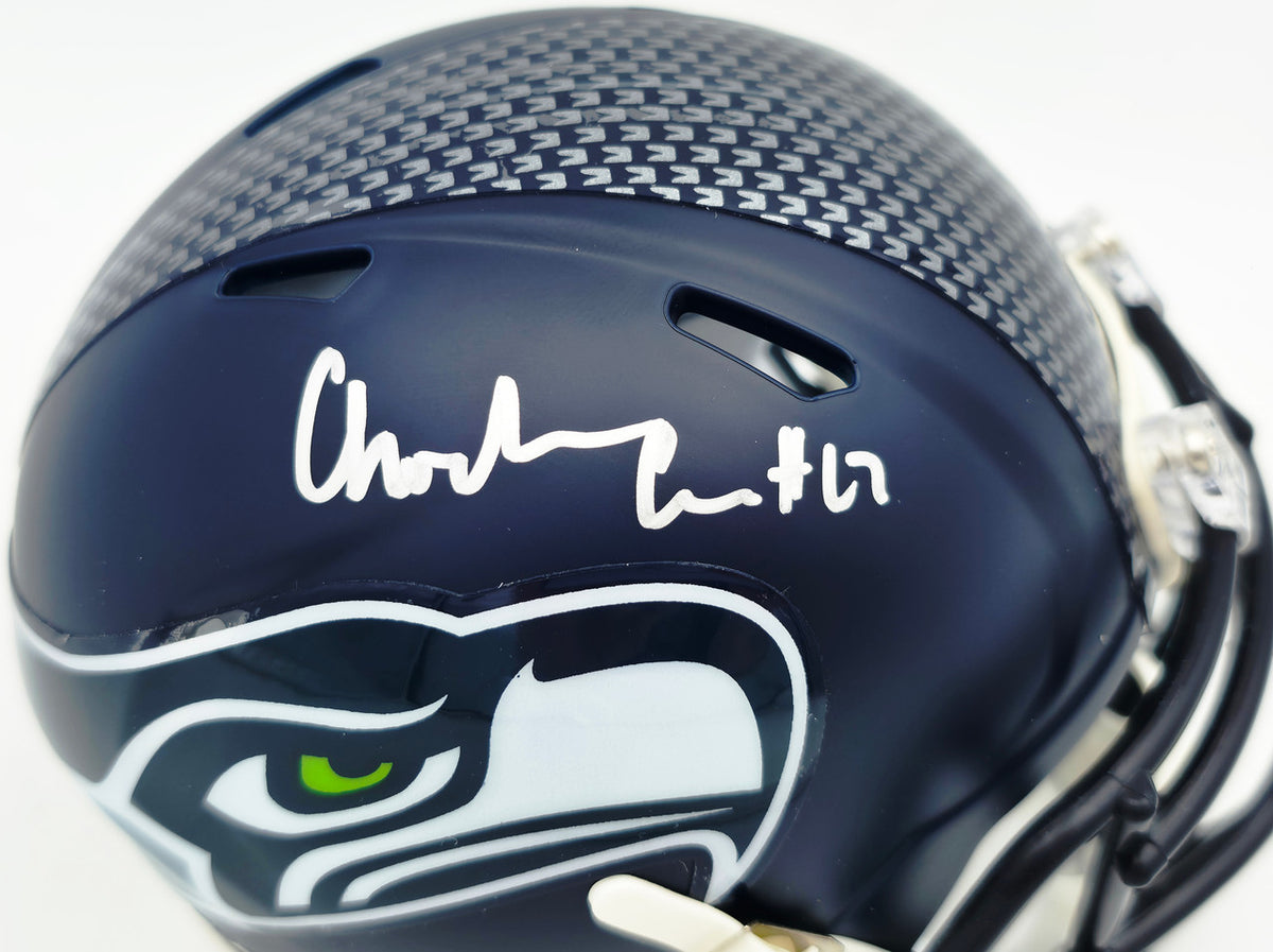 Charles Cross Autographed Seattle Seahawks Blue Speed Mini Helmet MCS Holo Stock #262467