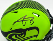AJ Barner Autographed Seattle Seahawks Rave Green Speed Mini Helmet Beckett BAS Witness Stock #262482