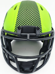 AJ Barner Autographed Seattle Seahawks Rave Green Speed Mini Helmet Beckett BAS Witness Stock #262482
