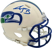 AJ Barner Autographed Seattle Seahawks Cream Retro Speed Mini Helmet Beckett BAS Witness Stock #262483