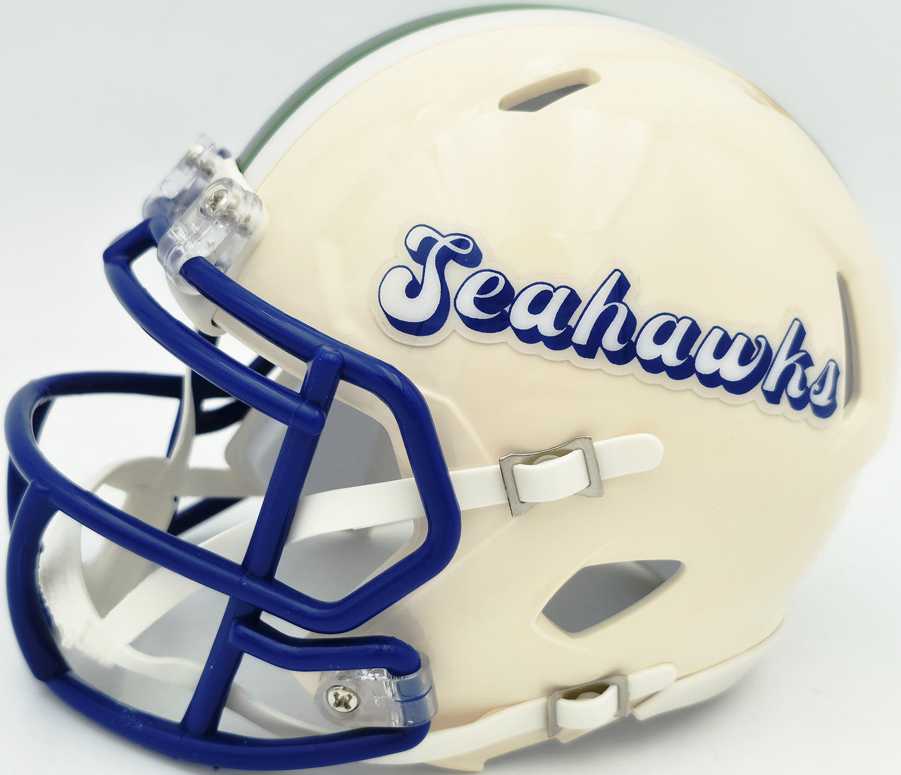 AJ Barner Autographed Seattle Seahawks Cream Retro Speed Mini Helmet Beckett BAS Witness Stock #262483
