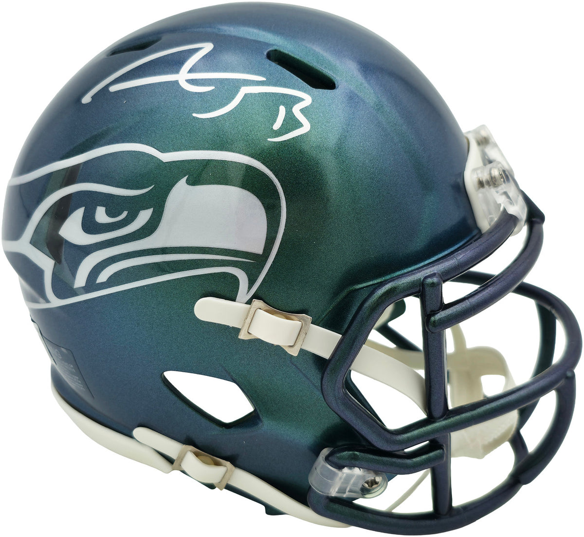 AJ Barner Autographed Seattle Seahawks Rivalries Speed Mini Helmet Beckett BAS Witness Stock #262484