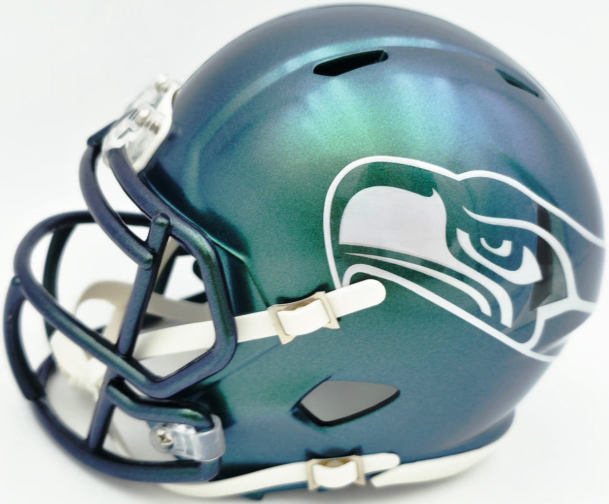 AJ Barner Autographed Seattle Seahawks Rivalries Speed Mini Helmet Beckett BAS Witness Stock #262484