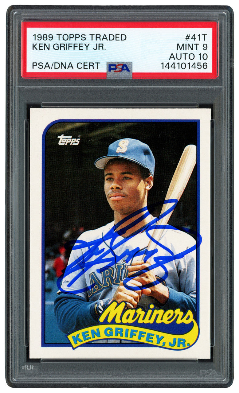 Ken Griffey Jr. Autographed 1989 Topps Traded Rookie Card #41T Seattle Mariners PSA 9 Auto Grade Gem Mint 10 PSA/DNA Stock #262491