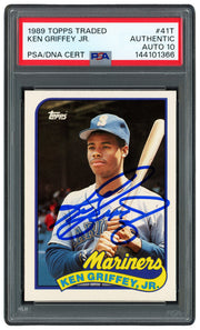 Ken Griffey Jr. Autographed 1989 Topps Traded Rookie Card #41T Seattle Mariners Auto Grade Gem Mint 10 PSA/DNA Stock #262492