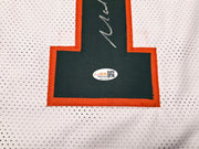 Miami Hurricanes Malachi Toney Autographed White Jersey JSA Witness Stock #262506