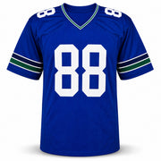 Seattle Seahawks AJ Barner Autographed Blue Throwback Jersey Beckett BAS Witness Stock #262502