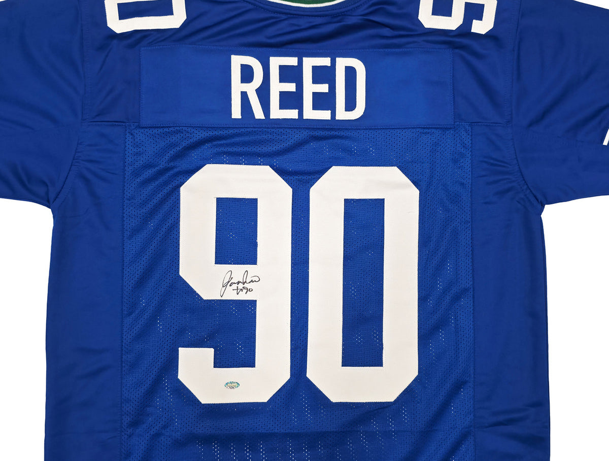 Seattle Seahawks Jarran Reed Autographed Blue Throwback Jersey MCS Holo Stock #262431