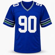 Seattle Seahawks Jarran Reed Autographed Blue Throwback Jersey MCS Holo Stock #262431
