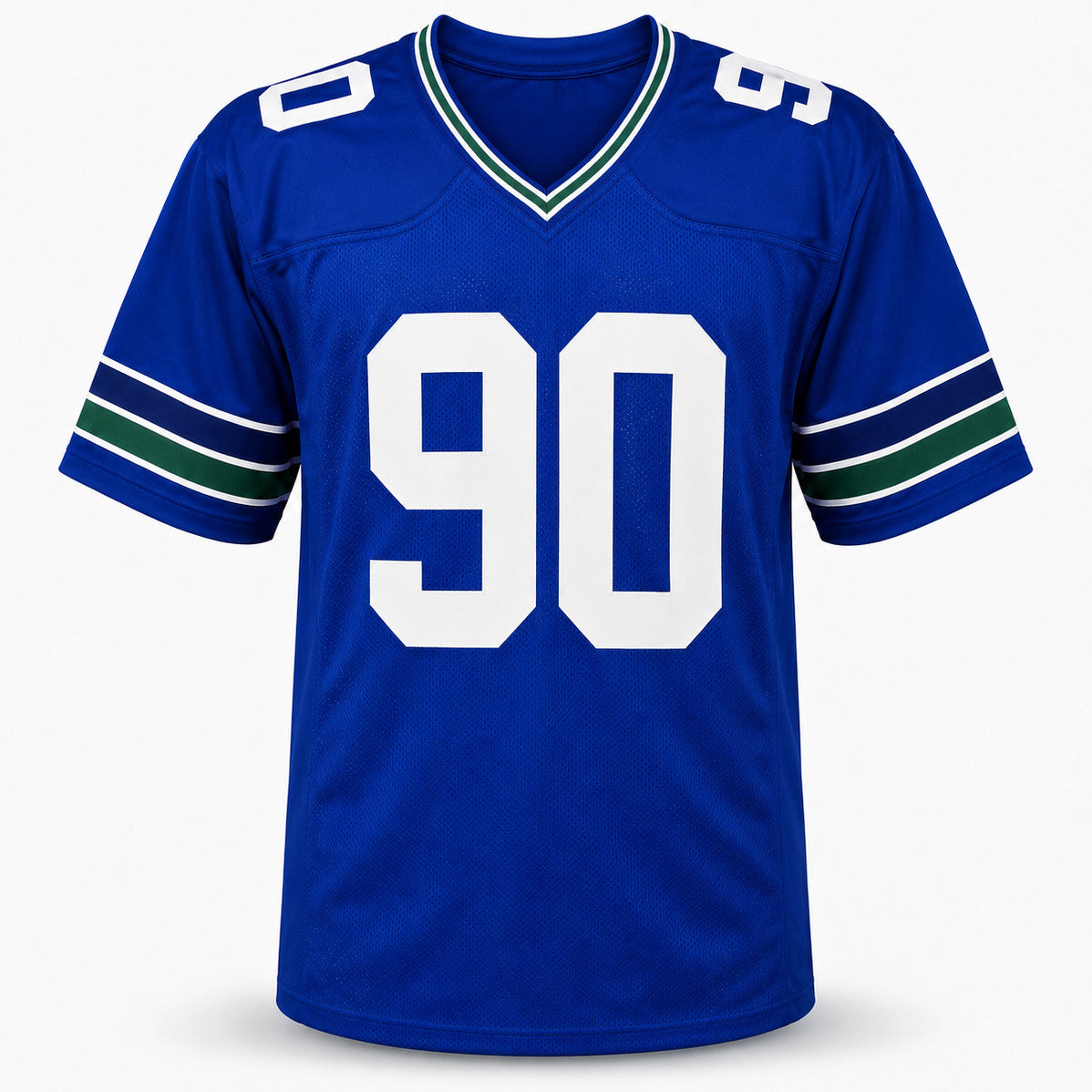 Seattle Seahawks Jarran Reed Autographed Blue Throwback Jersey MCS Holo Stock #262431