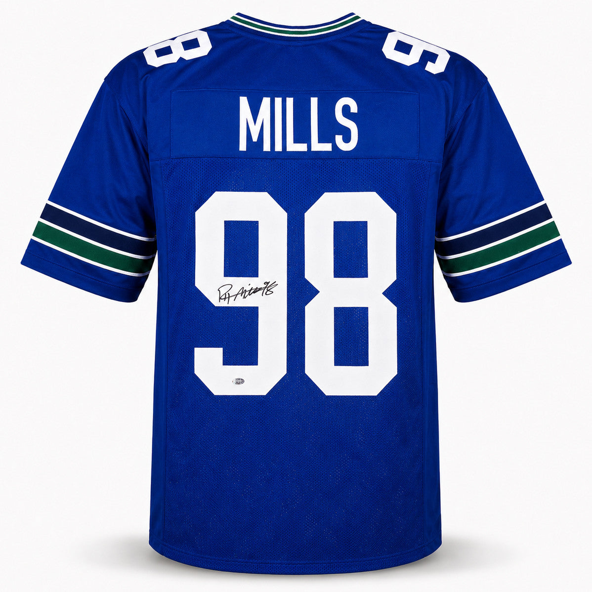 Seattle Seahawks Rylie Mills Autographed Blue Throwback Jersey MCS Holo Stock #262430