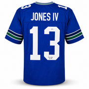 Seattle Seahawks Ernest Jones IV Autographed Blue Throwback Jersey MCS Holo Stock #262475