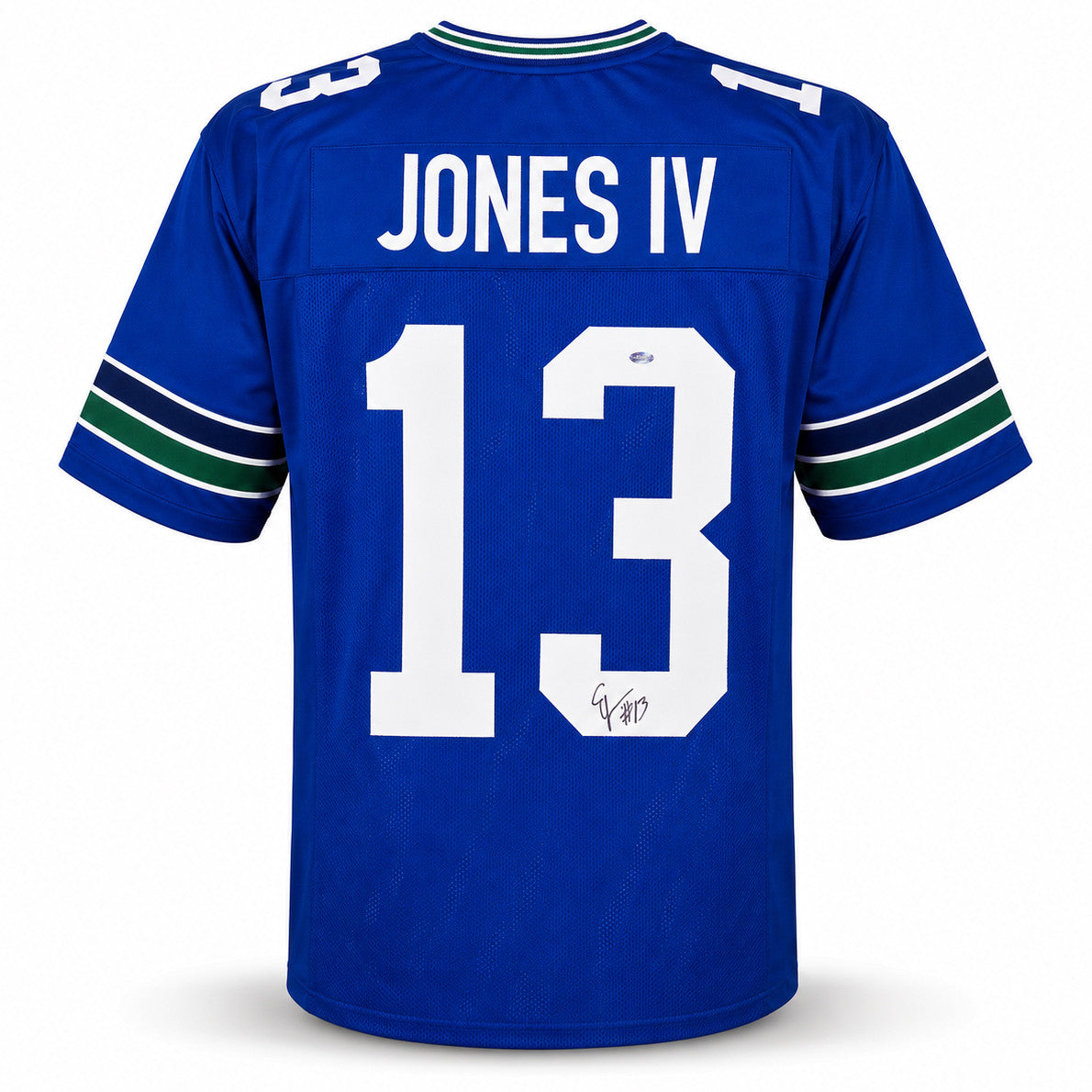 Seattle Seahawks Ernest Jones IV Autographed Blue Throwback Jersey MCS Holo Stock #262475