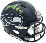 Byron Murphy II Autographed Seattle Seahawks Blue Super Bowl LX Champions Logo Speed Mini Helmet MCS Holo Stock #262525