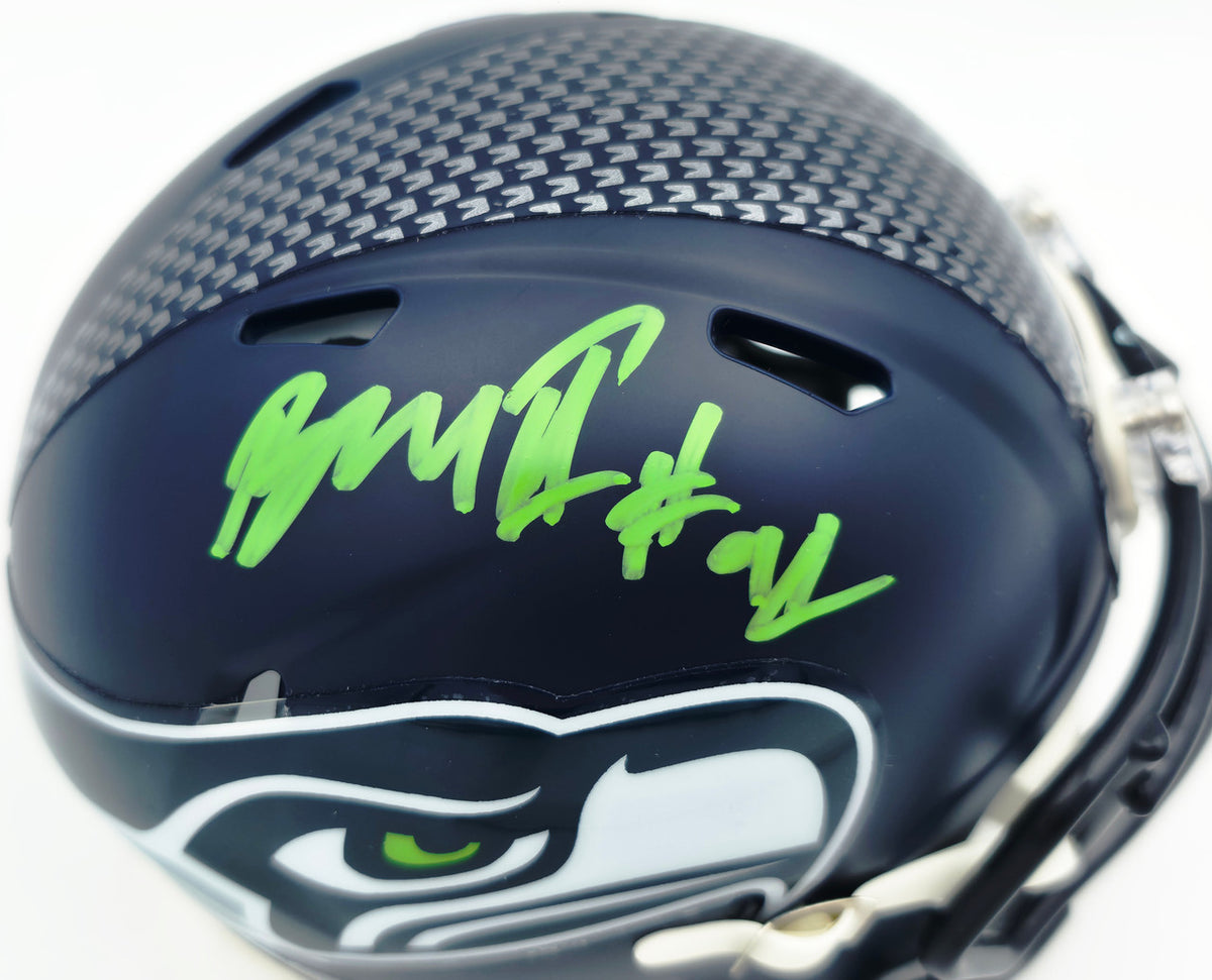 Byron Murphy II Autographed Seattle Seahawks Blue Super Bowl LX Champions Logo Speed Mini Helmet MCS Holo Stock #262525