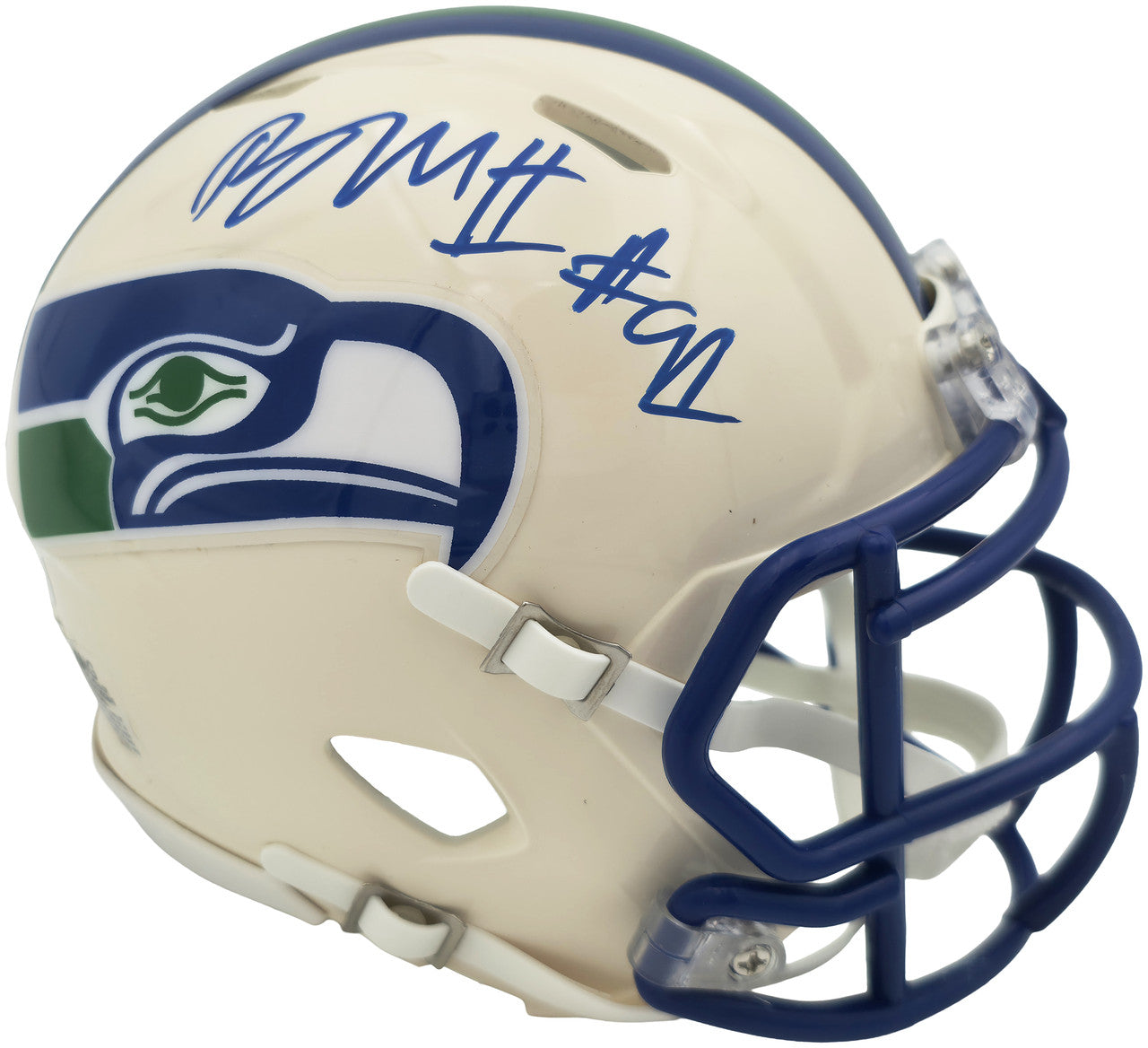 Byron Murphy II Autographed Seattle Seahawks Cream Retro Speed Mini Helmet MCS Holo Stock #262526
