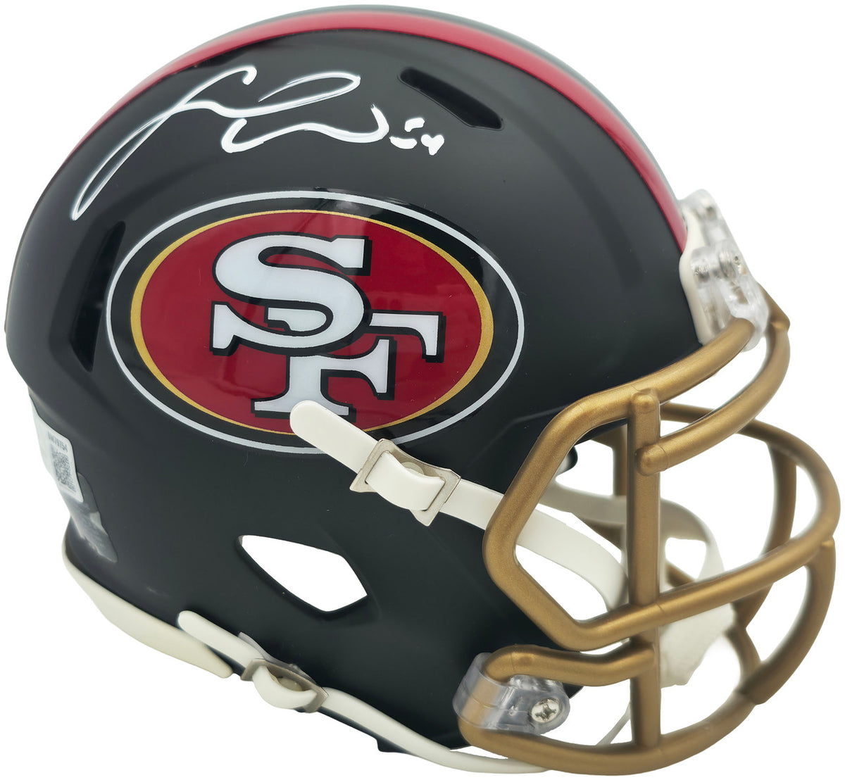 Fred Warner Autographed San Francisco 49ers Black Rivalries Speed Mini Helmet Beckett BAS QR Stock #262508