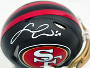 Fred Warner Autographed San Francisco 49ers Black Rivalries Speed Mini Helmet Beckett BAS QR Stock #262508
