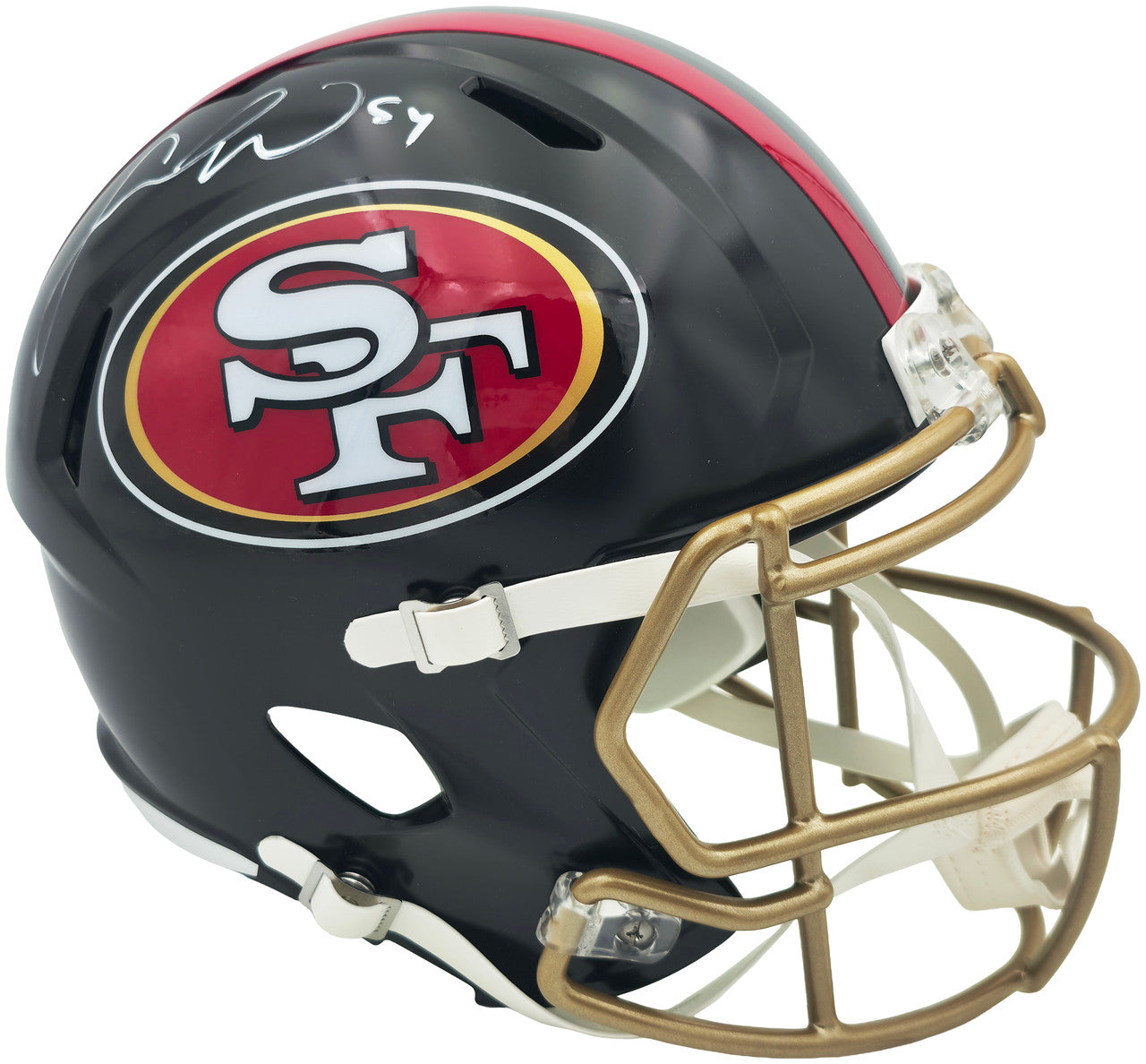Fred Warner Autographed San Francisco 49ers Black Rivalries Full Size Speed Replica Helmet Beckett BAS QR Stock #262507