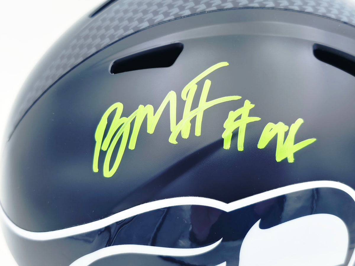 Byron Murphy II Autographed Seattle Seahawks Blue Super Bowl LX Champions Logo Full Size Speed Replica Helmet MCS Holo Stock #262528