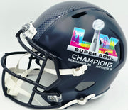 Byron Murphy II Autographed Seattle Seahawks Blue Super Bowl LX Champions Logo Full Size Speed Replica Helmet MCS Holo Stock #262528