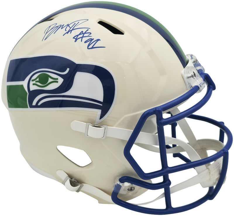 Byron Murphy II Autographed Seattle Seahawks Cream Retro Full Size Speed Replica Helmet MCS Holo Stock #262529