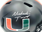 Malachi Toney Autographed Miami Hurricanes Night Black Alternate Full Size Speed Replica Helmet JSA Witness Stock #262504